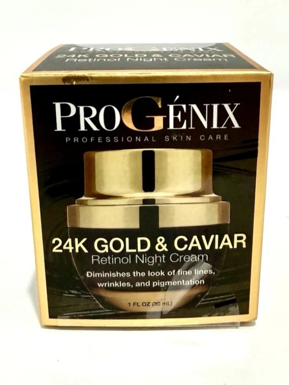 ProGenix Pro Skin Care 24K Gold & Caviar Retinol Night Cream 1 Fl Oz / 30mL NEW
